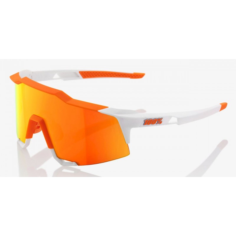 Okulary 100% SPEEDCRAFT Soft Tact Day Glo Orange/White - HiPER Red Multilayer Mirror Lens (Szkła Czerwone Lustrzane Wielowarstwo
