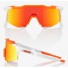 Okulary 100% SPEEDCRAFT Soft Tact Day Glo Orange/White - HiPER Red Multilayer Mirror Lens (Szkła Czerwone Lustrzane Wielowarstwo