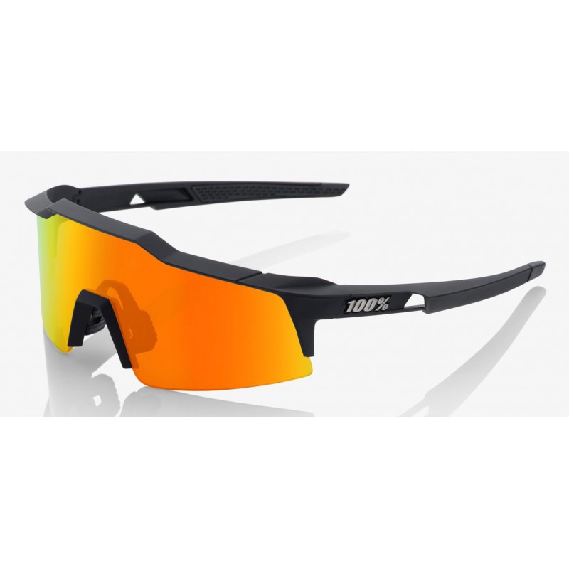 Okulary 100% SPEEDCRAFT SL Soft Tact Black - HiPER Red Multilayer Mirror Lens (Szkła Niebieskie Lustrzane Wielowarstwowe, przepu