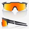 Okulary 100% SPEEDCRAFT SL Soft Tact Black - HiPER Red Multilayer Mirror Lens (Szkła Niebieskie Lustrzane Wielowarstwowe, przepu