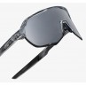 Okulary 100% S2 Polished Translucent Grey - HiPER Silver Mirror Lens (Szkła Srebrne Lustrzane, przepuszczalność światła 14% + Sz