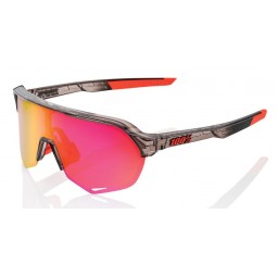 Okulary 100% S2 Polished Translucent Crystal Smoke - Purple Multilayer Mirror Lens (Szkła Fioletowe Lustrzane Wielowarstwowe, pr