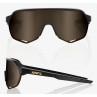 Okulary 100% S2 Matte Black - Soft Gold Lens (Szkła Złote, przepuszczalność światła 10% + Szkła Przeźroczyste, przepuszczalność 