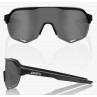 Okulary 100% S2 Soft Tact Black - Smoke Lens (Szkła Czarne Smoke, przepuszczalność światła 12% + Szkła Przeźroczyste, przepuszcz