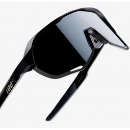 Okulary 100% S2 Soft Tact Black - Smoke Lens (Szkła Czarne Smoke, przepuszczalność światła 12% + Szkła Przeźroczyste, przepuszcz