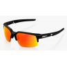 Okulary 100% SPEEDCOUPE Soft Tact Black - HIPER Red Multilayer Mirror Lens (Szkła Czerwone Lustrzane Wielowarstwowe, przepuszcza