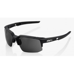Okulary 100% SPEEDCOUPE Soft Tact Black - Smoke Lens (Szkła Czarne Smoke, przepuszczalność światła 12% + Szkła Przeźroczyste, pr