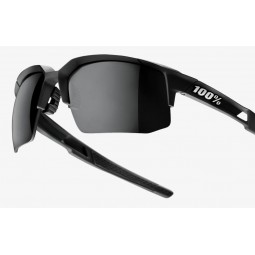 Okulary 100% SPEEDCOUPE Soft Tact Black - Smoke Lens (Szkła Czarne Smoke, przepuszczalność światła 12% + Szkła Przeźroczyste, pr
