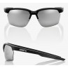 Okulary 100% SPORTCOUPE Matte Black - HiPER Silver Mirror Lens (Szkła Srebrne Lustrzane, przepuszczalność światła 14% + Szkła Pr