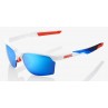 Okulary 100% SPORTCOUPE Matte White / Geo Pattern - HiPER Blue Multilayer Mirror Lens (Szkła Niebieskie Lustrzane Wielowarstwowe