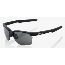 Okulary 100% SPORTCOUPE Soft Tact Black - Smoke Lens (Szkła Czarne Smoke, przepuszczalność światła 12% + Szkła Przeźroczyste, pr