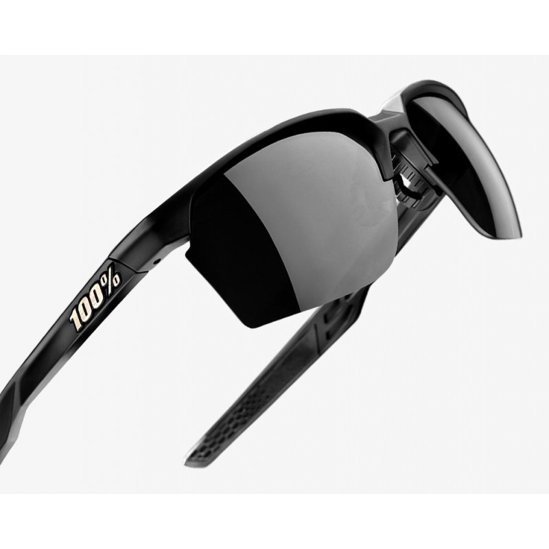 Okulary 100% SPORTCOUPE Soft Tact Black - Smoke Lens (Szkła Czarne Smoke, przepuszczalność światła 12% + Szkła Przeźroczyste, pr