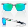 Okulary 100% SPORTCOUPE Polished Translucent Crystal Grey - Green Multilayer Mirror Lens (Szkła Zielone Lustrzane Wielowarstwowe