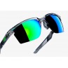 Okulary 100% SPORTCOUPE Polished Translucent Crystal Grey - Green Multilayer Mirror Lens (Szkła Zielone Lustrzane Wielowarstwowe