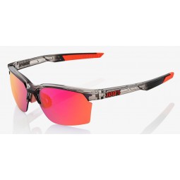 Okulary 100% SPORTCOUPE Polished Translucent Crystal Smoke - Purple Multilayer Mirror Lens (Szkła Fioletowe Lustrzane Wielowarst