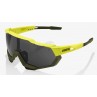 Okulary 100% SPEEDTRAP Soft Tact Banana - Black Mirror Lens (Szkła Czarne Lustrzane, przepuszczalność światła 11% + Szkła Przeźr