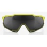 Okulary 100% SPEEDTRAP Soft Tact Banana - Black Mirror Lens (Szkła Czarne Lustrzane, przepuszczalność światła 11% + Szkła Przeźr