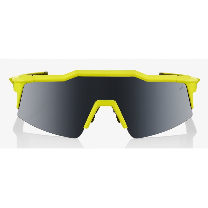 Okulary 100% SPEEDCRAFT SL Soft Tact Banana - Black Mirror Lens (Szkła Czarne Lustrzane, przepuszczalność światła 11% + Szkła Pr