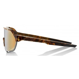 Okulary 100% S2 Cadence Gloss Havana - Soft Gold Lens (Szkła Złote, przepuszczalność światła 10% + Szkła Przeźroczyste, przepusz