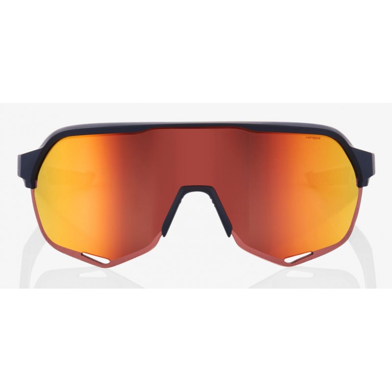 Okulary 100% S2 Soft Tact Flume - HiPER Red Multilayer Mirror Lens (Szkła Czerwone Lustrzane Wielowarstwowe, przepuszczalność św