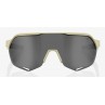 Okulary 100% S2 Soft Tact Quicksand - Smoke Lens (Szkło Smoke, przepuszczalność światła 12% + Szkła Przeźroczyste, przepuszczaln
