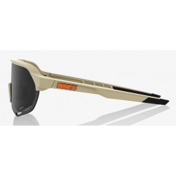 Okulary 100% S2 Soft Tact Quicksand - Smoke Lens (Szkło Smoke, przepuszczalność światła 12% + Szkła Przeźroczyste, przepuszczaln