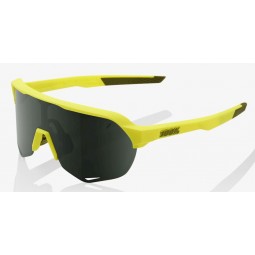 Okulary 100% S2 Soft Tact Banana - Grey Green Lens (Szkła Szaro Zielone, przepuszczalność światła 12% + Szkła Przeźroczyste, prz