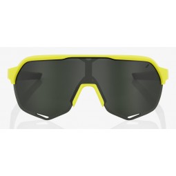 Okulary 100% S2 Soft Tact Banana - Grey Green Lens (Szkła Szaro Zielone, przepuszczalność światła 12% + Szkła Przeźroczyste, prz