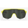 Okulary 100% S2 Soft Tact Banana - Grey Green Lens (Szkła Szaro Zielone, przepuszczalność światła 12% + Szkła Przeźroczyste, prz