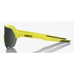 Okulary 100% S2 Soft Tact Banana - Grey Green Lens (Szkła Szaro Zielone, przepuszczalność światła 12% + Szkła Przeźroczyste, prz