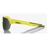 Okulary 100% S2 Soft Tact Banana - Grey Green Lens (Szkła Szaro Zielone, przepuszczalność światła 12% + Szkła Przeźroczyste, prz
