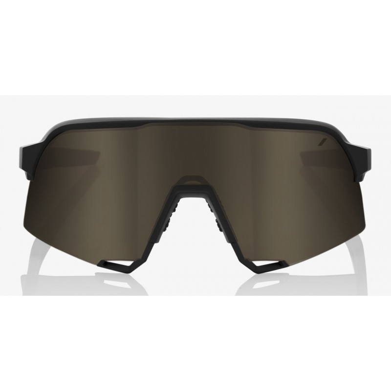 Okulary 100% S3 Soft Tact Black - Soft Gold Lens (Szkła Złote, przepuszczalność światła 10% + Szkła Przeźroczyste, przepuszczaln