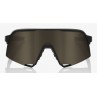 Okulary 100% S3 Soft Tact Black - Soft Gold Lens (Szkła Złote, przepuszczalność światła 10% + Szkła Przeźroczyste, przepuszczaln