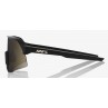 Okulary 100% S3 Soft Tact Black - Soft Gold Lens (Szkła Złote, przepuszczalność światła 10% + Szkła Przeźroczyste, przepuszczaln