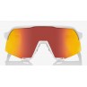 Okulary 100% S3 Soft Tact White - HiPER Red Multilayer Mirror Lens (Szkła Czerwone Lustrzane Wielowarstwowe, przepuszczalność św