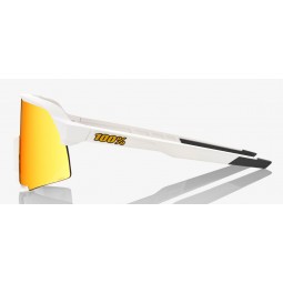 Okulary 100% S3 Soft Tact White - HiPER Red Multilayer Mirror Lens (Szkła Czerwone Lustrzane Wielowarstwowe, przepuszczalność św