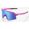 Okulary 100% S3 Matte Pink - HiPER Blue Multilayer Mirror Lens (Szkła Niebieskie Lustrzane Wielowarstwowe, przepuszczalność świa