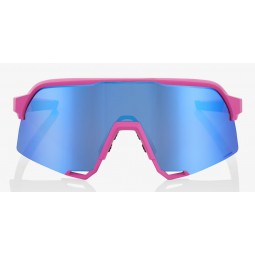 Okulary 100% S3 Matte Pink - HiPER Blue Multilayer Mirror Lens (Szkła Niebieskie Lustrzane Wielowarstwowe, przepuszczalność świa
