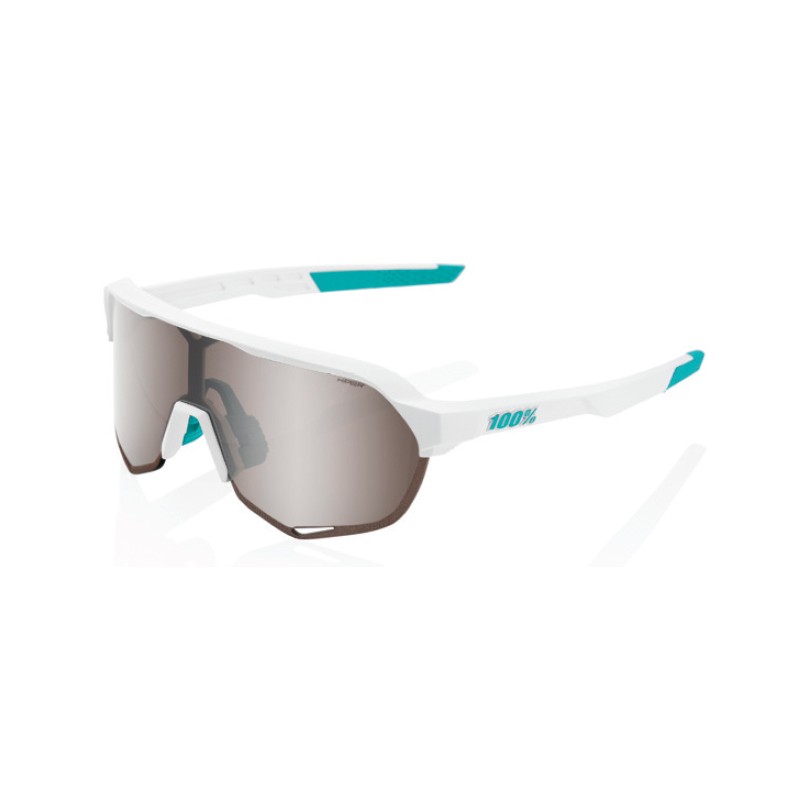 Okulary 100% S2 BORA Hans Grohe Team White - HiPER Silver Mirror Lens (Szkła Srebrne Lustrzane, przepuszczalność światła 14% + S