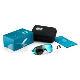 Okulary 100% S2 Peter Sagan LE Blue Topaz - Blue Topaz Multilayer Mirror Lens (Szkła Błękitne Lustrzane Wielowarstwowe, przepusz