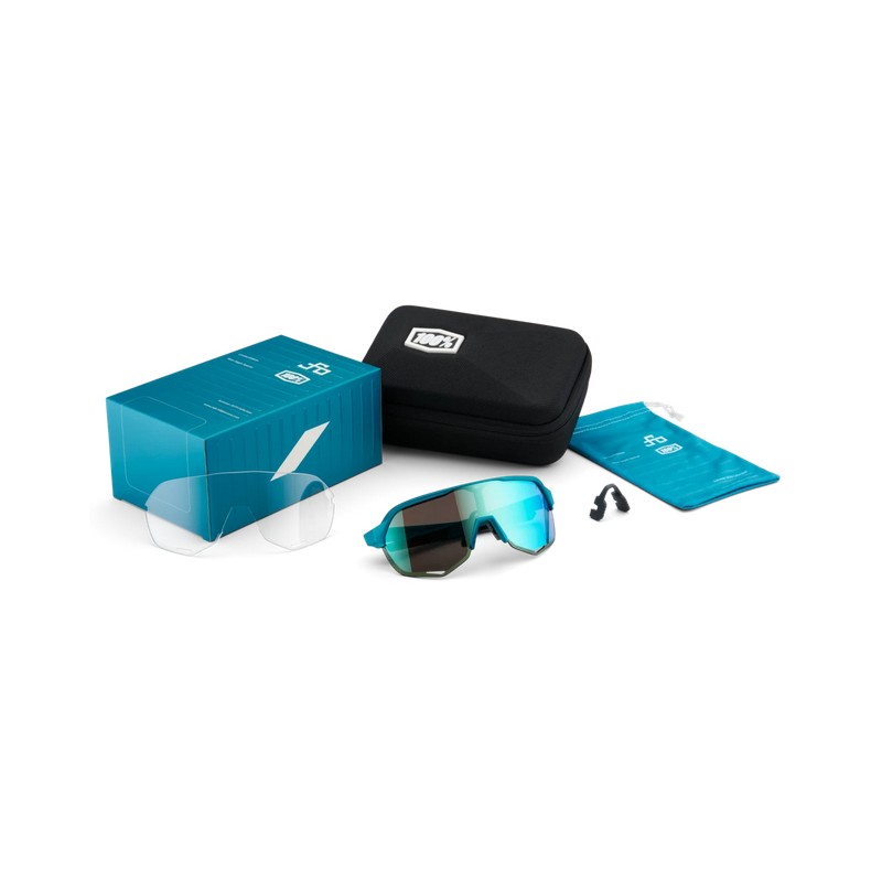 Okulary 100% S2 Peter Sagan LE Blue Topaz - Blue Topaz Multilayer Mirror Lens (Szkła Błękitne Lustrzane Wielowarstwowe, przepusz