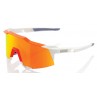 Okulary 100% SPEEDCRAFT White Neon Orange - HiPER Red Multilayer Mirror Lens (Szkła Czerwone Lustrzane Wielowarstwowe, przepuszc