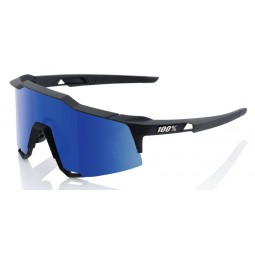 Okulary 100% SPEEDCRAFT Soft Tact Black - Ice Lens (Szkła Czarne Smoke, przepuszczalność światła 12% + Szkła Przeźroczyste, prze