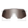 Okulary 100% S3 Matte White - HiPER Silver Mirror Lens (Szkła Srebrne Lustrzane, przepuszczalność światła 14% + Szkła Przeźroczy