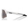 Okulary 100% S3 Matte White - HiPER Silver Mirror Lens (Szkła Srebrne Lustrzane, przepuszczalność światła 14% + Szkła Przeźroczy