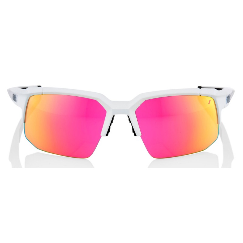 Okulary 100% SPEEDCOUPE Soft Tact Off White - Purple Multilayer Mirror Lens (Szkła Fioletowe Lustrzane Wielowarstwowe, przepuszc