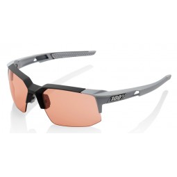 Okulary 100% SPEEDCOUPE Soft Tact Stone Grey - HiPER Coral Lens (Szkła 00000 Lustrzane, przepuszczalność światła 000% + Szkła Pr