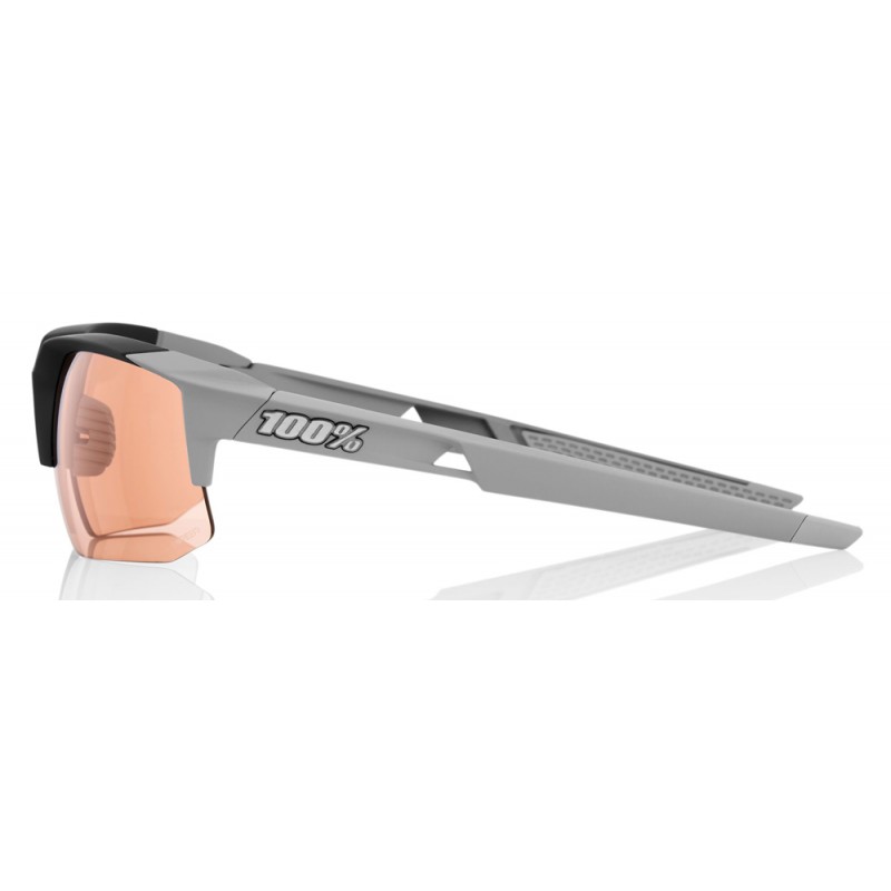 Okulary 100% SPEEDCOUPE Soft Tact Stone Grey - HiPER Coral Lens (Szkła 00000 Lustrzane, przepuszczalność światła 000% + Szkła Pr