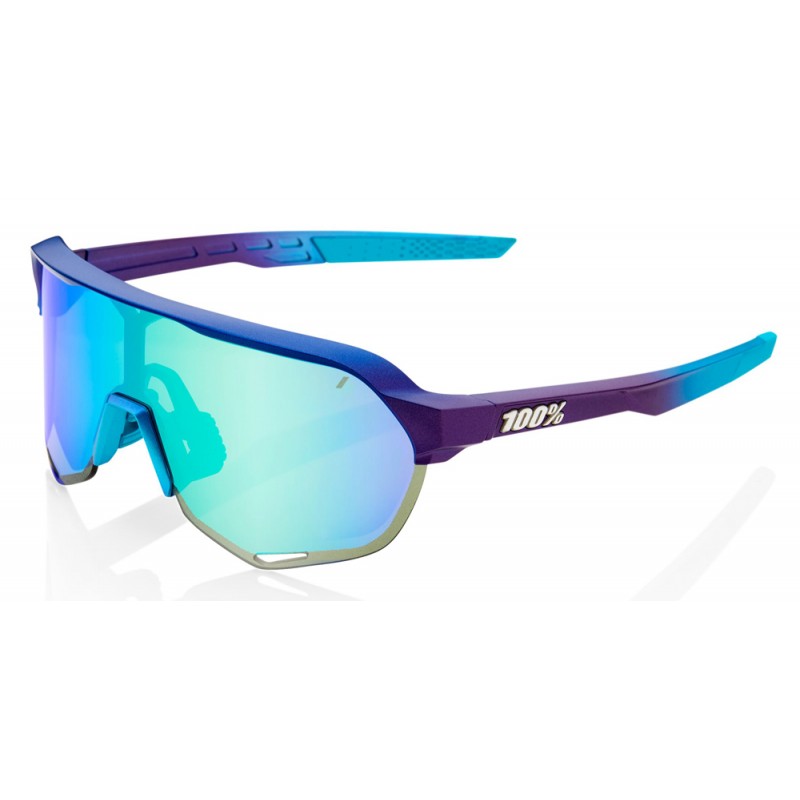 Okulary 100% S2 Matte Metallic Into the Fade - Blue Topaz Multilayer Mirror Lens (Szkła Błękitne Lustrzane Wielowarstwowe, przep