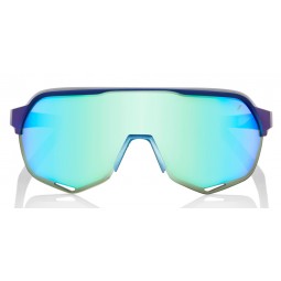Okulary 100% S2 Matte Metallic Into the Fade - Blue Topaz Multilayer Mirror Lens (Szkła Błękitne Lustrzane Wielowarstwowe, przep